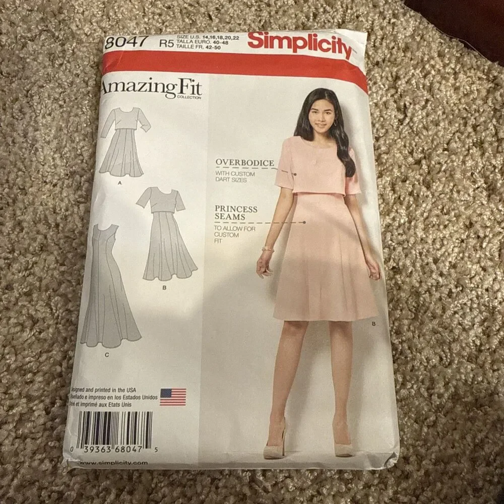 SIMPLICITY PATTERN 8047 AMAZING FIT MISSES SIZE14-22  NEW UNCUT